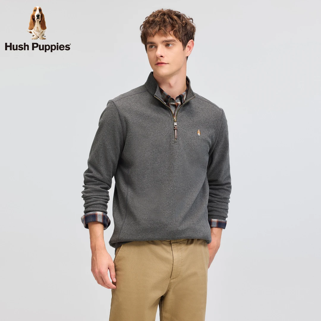 「双十二好物」柔软混色绒暇步士男装25冬半拉链立领保暖卫衣CQ544