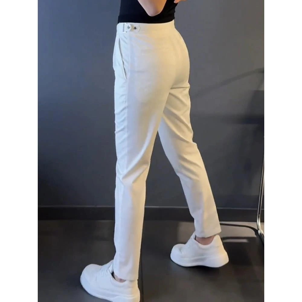 大码显瘦商务直筒长裤时尚男士新款纯色裤子潮流潮牌休闲男装轻奢