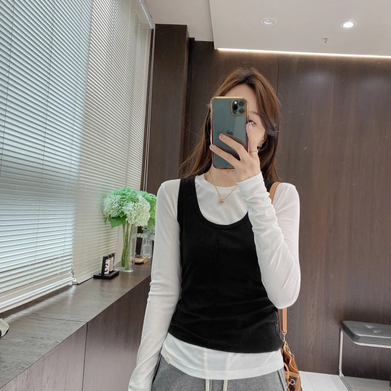 IMFLY金小金自制女装 莱赛尔T恤DYW8657早春季显瘦休闲打底小衫