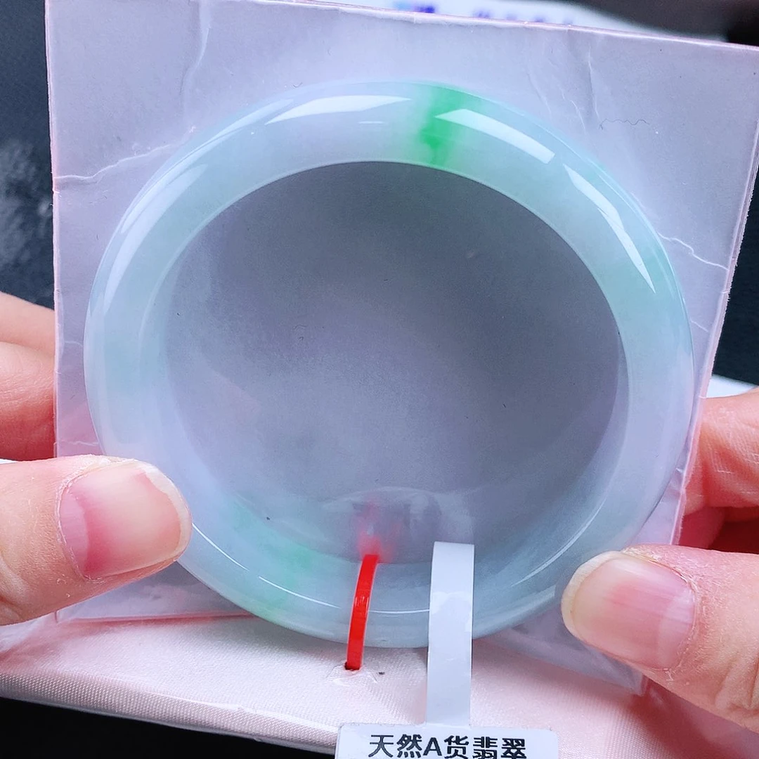 未镶嵌手镯翡翠56冰阳绿