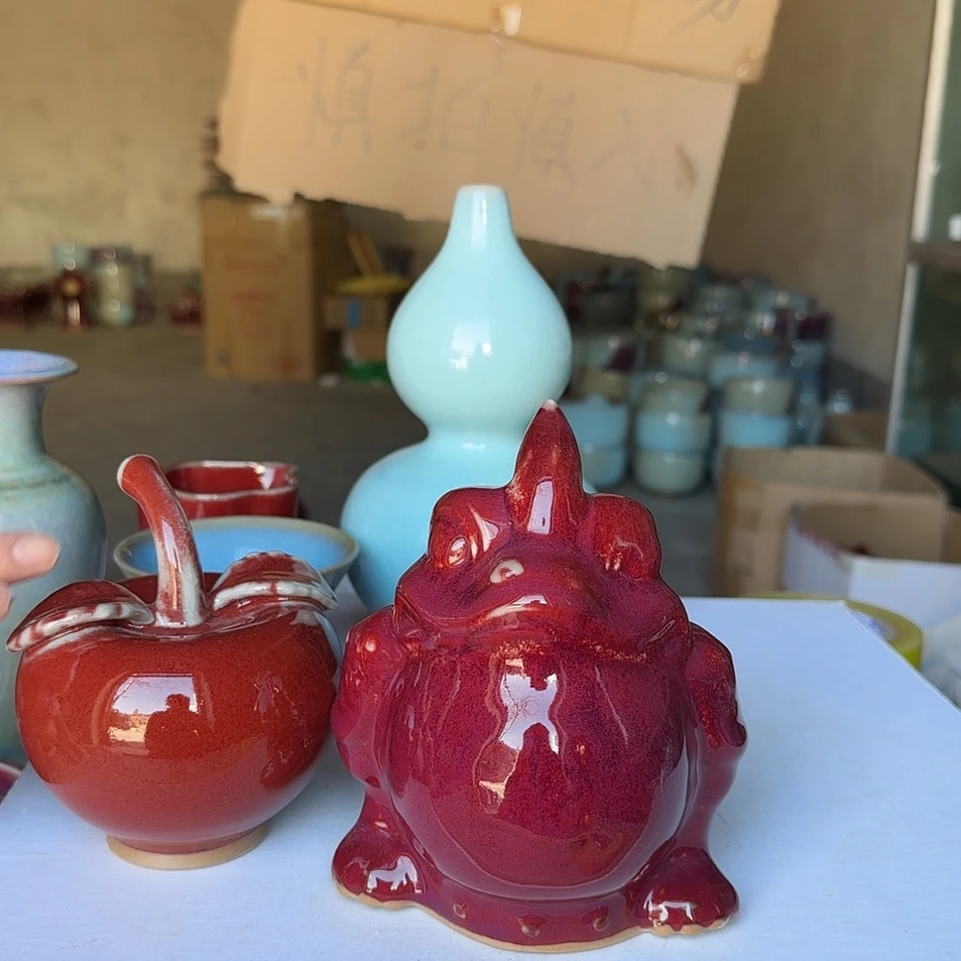 陶摆件郑家钧窑摆件微瑕