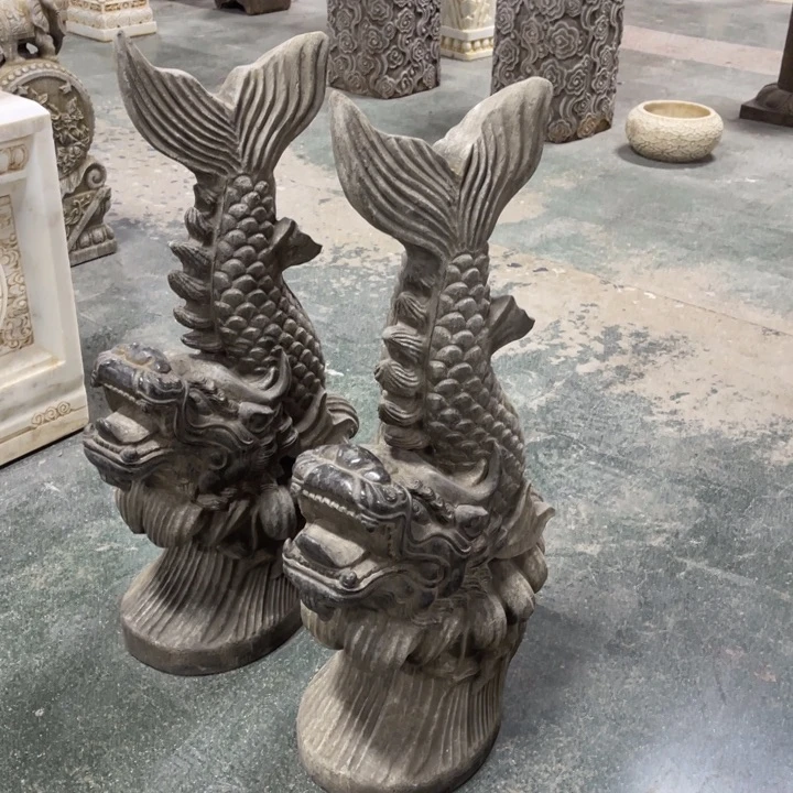 石材余化龙一对包邮不包卸车