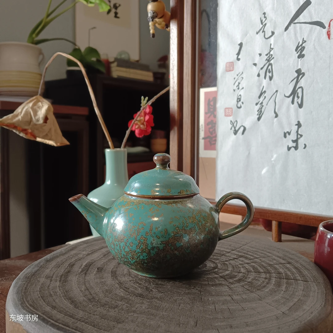 东坡水平壶原矿钧瓷国家非遗170cc