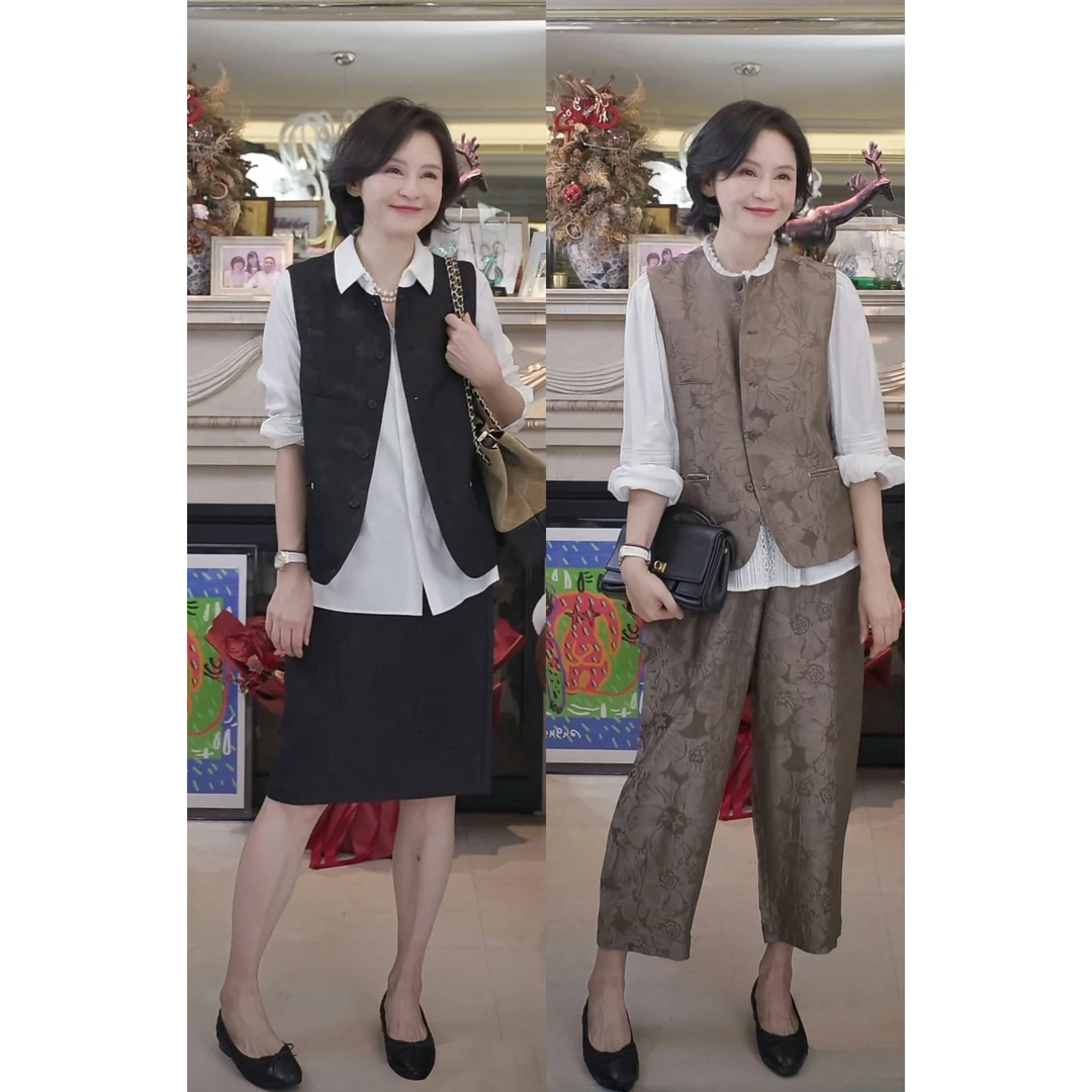 我是摩羯 百花绽放马甲 36MM6A级桑蚕丝立体提花早秋外套