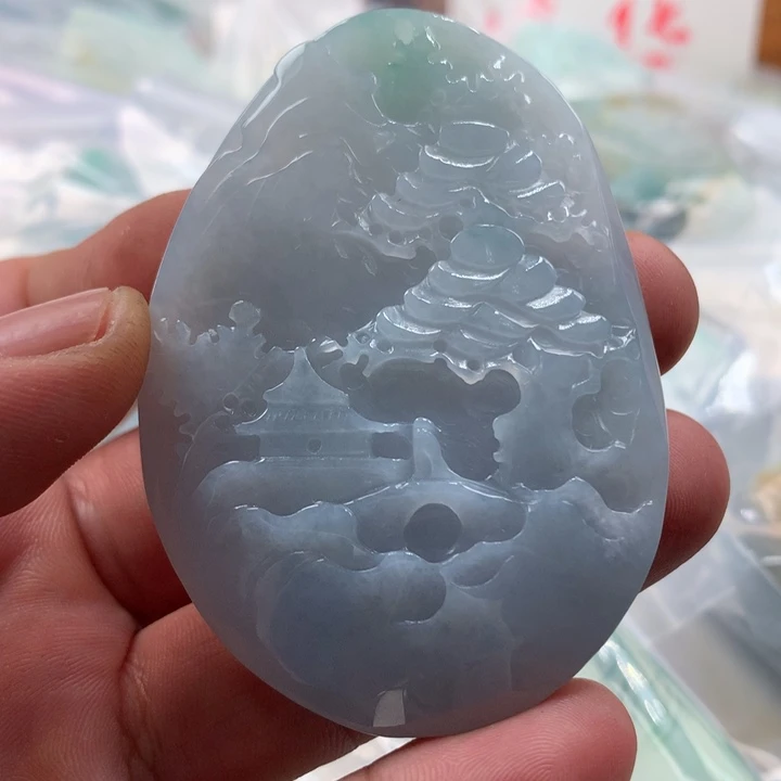 翡翠未镶嵌颈饰保真天然a货翡翠