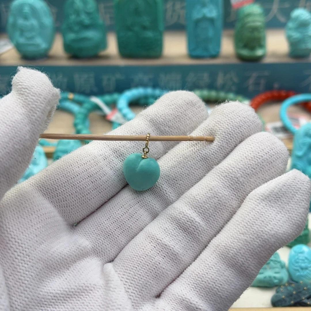 绿松石珠宝奇石18K金镶嵌