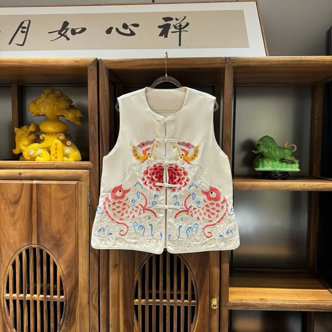 7505/#2025新款新中式国风《大鱼海棠》网红时尚刺绣女士马甲
