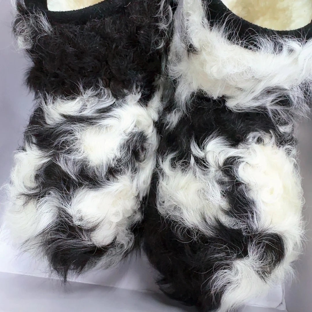 羊剖层皮革39码女士羊羔毛