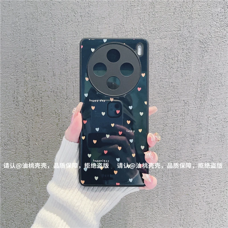(vivoX100系列)肤感玻璃壳适用vivoX100/vivoX100Pro手机壳爆款潮