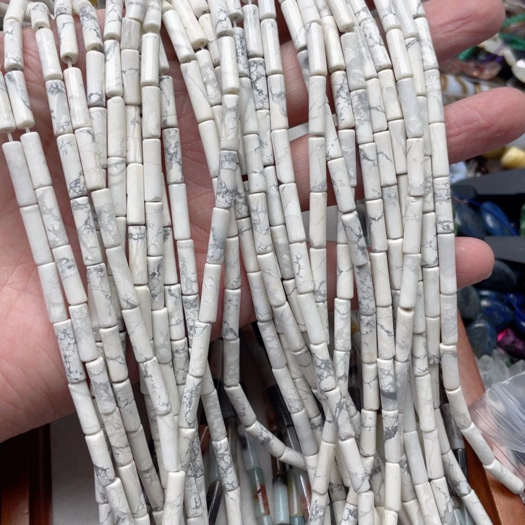 玛瑙/玉髓合金珠宝半成品一条4x13mm白松管珠