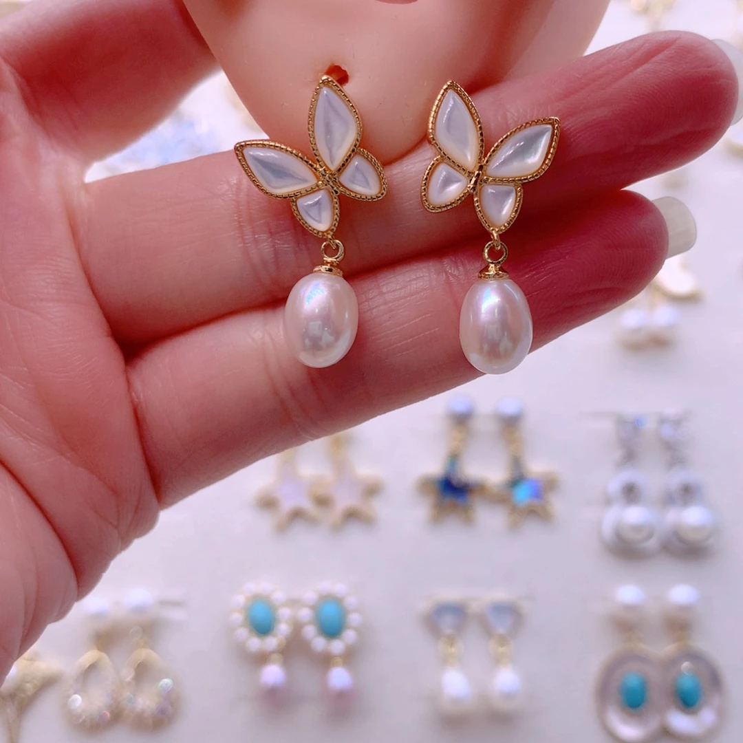 耳饰合金淡水珍珠