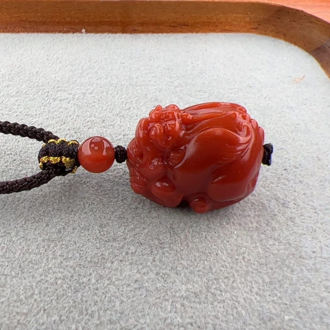 南红玛瑙貔貅吊坠19*16mm未镶嵌