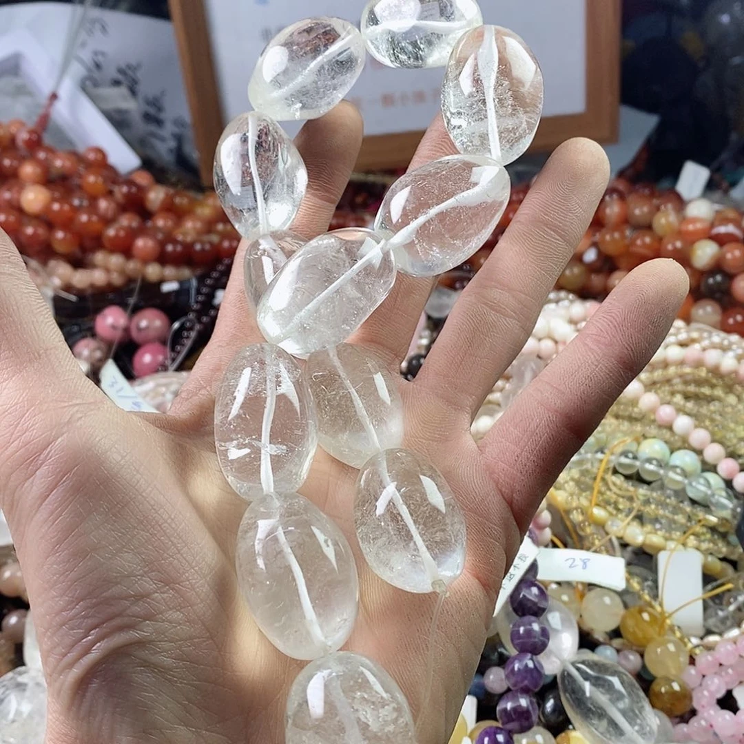 玛瑙/玉髓珠宝半成品未镶嵌?***?一条天然白水晶B191