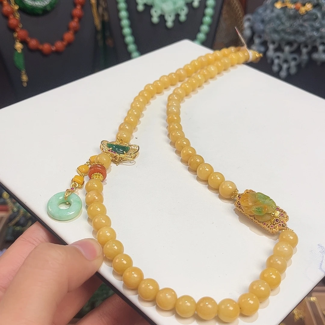 翡翠未镶嵌颈饰一步到位炸漏