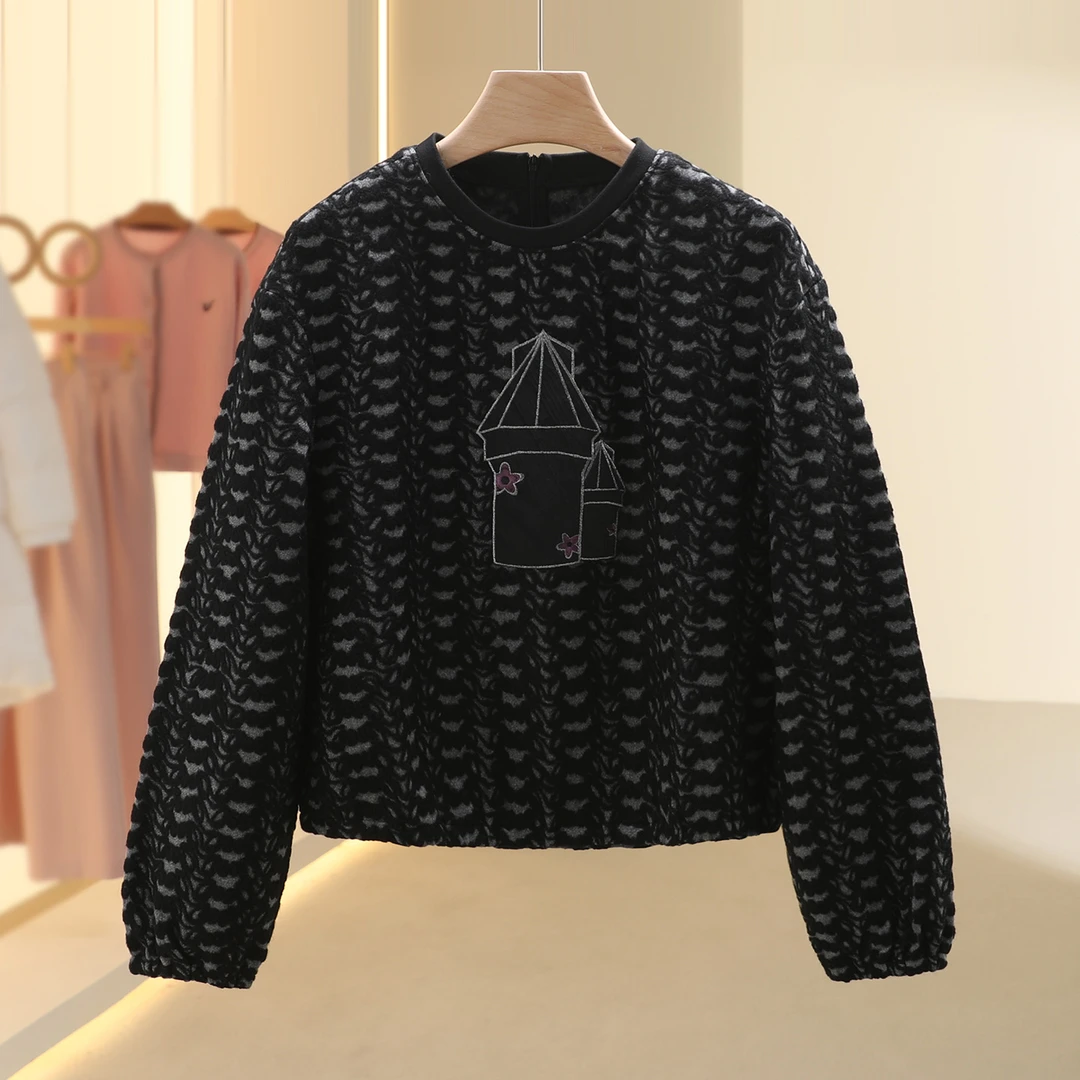 【檬】绵羊毛百搭休闲套头慵懒卫衣2025冬季新款七号铺撤柜女装