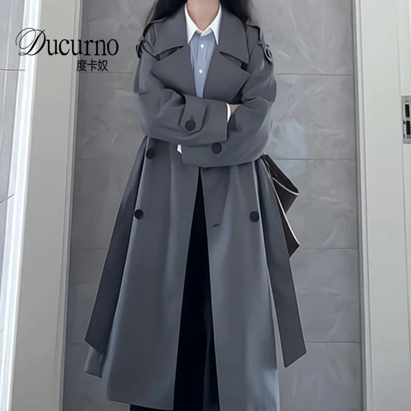 气质风衣外套女装秋季外套2025新款韩系小个子高级感宽松收腰大衣