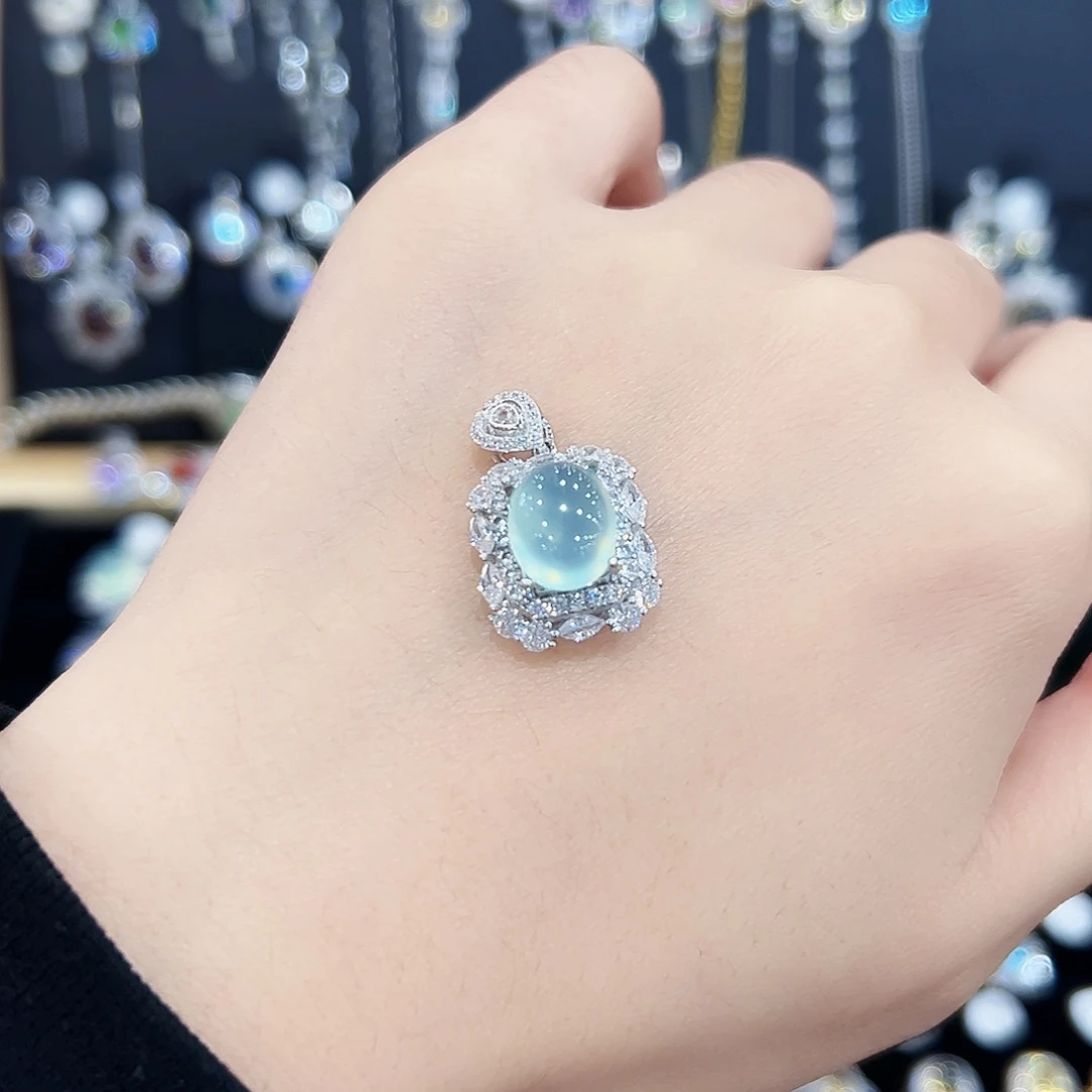 蛇纹石玉天然银S925镶嵌天然