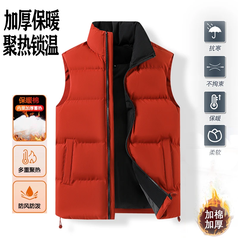 2025新款保暖立领拉链棉马甲男女同款秋冬季节加厚宽松保暖外套潮