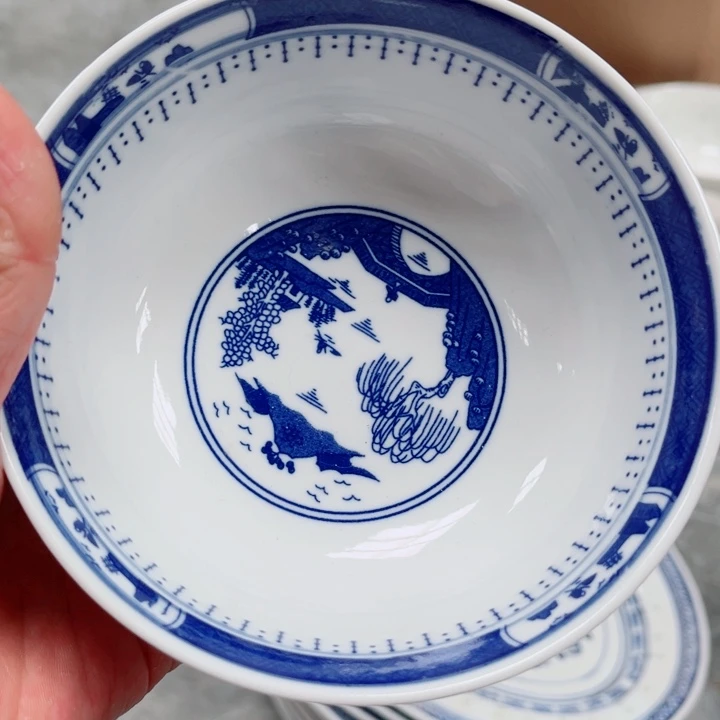 青花玲珑5.5寸饭碗梧桐