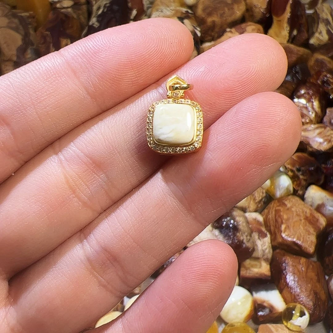 银S925镶嵌定制琥珀雅*