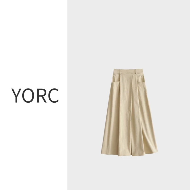 【微胖必入纸片裙】YORC抗皱免熨显瘦设计感超态棉A字裤裙百搭休闲