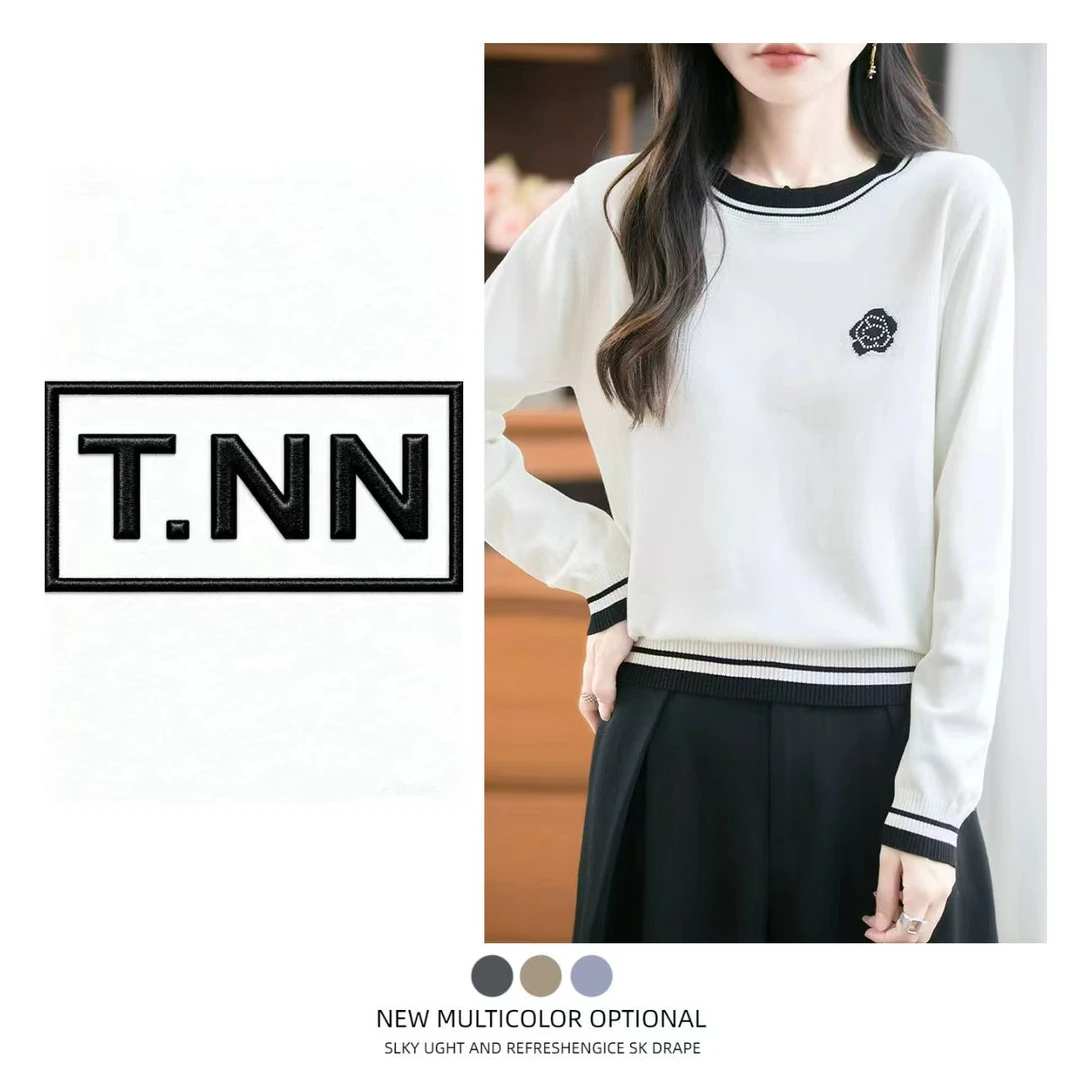 简约通勤秋季新款女针织衫高级感气质宽松长袖