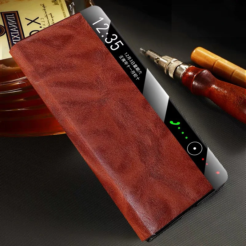 拓樊适用华为matex6手机壳油蜡真皮头层牛皮MateX6中轴全包保护套