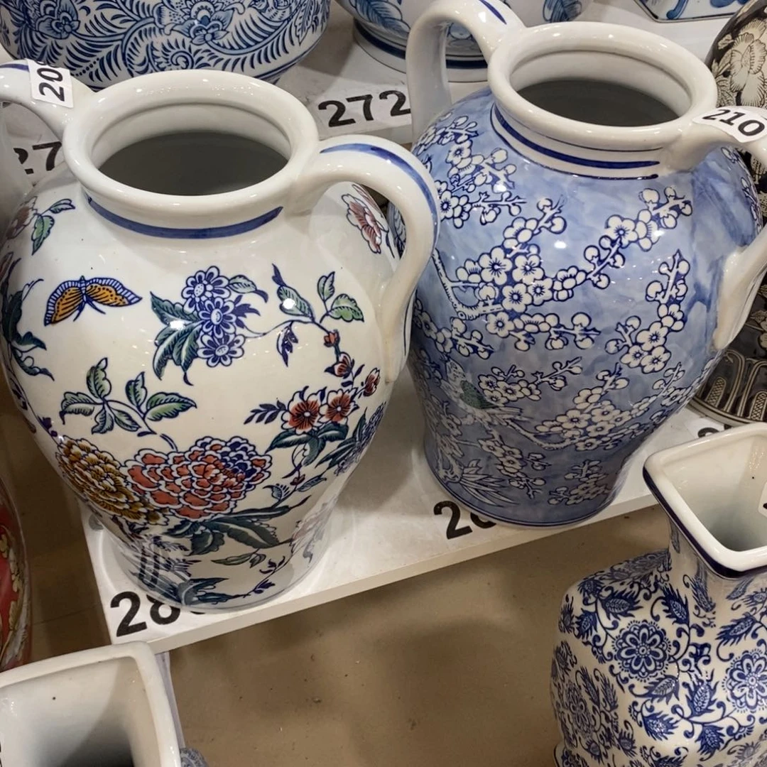 【闪购商品】陶瓷?青花瓷双耳花瓶两件