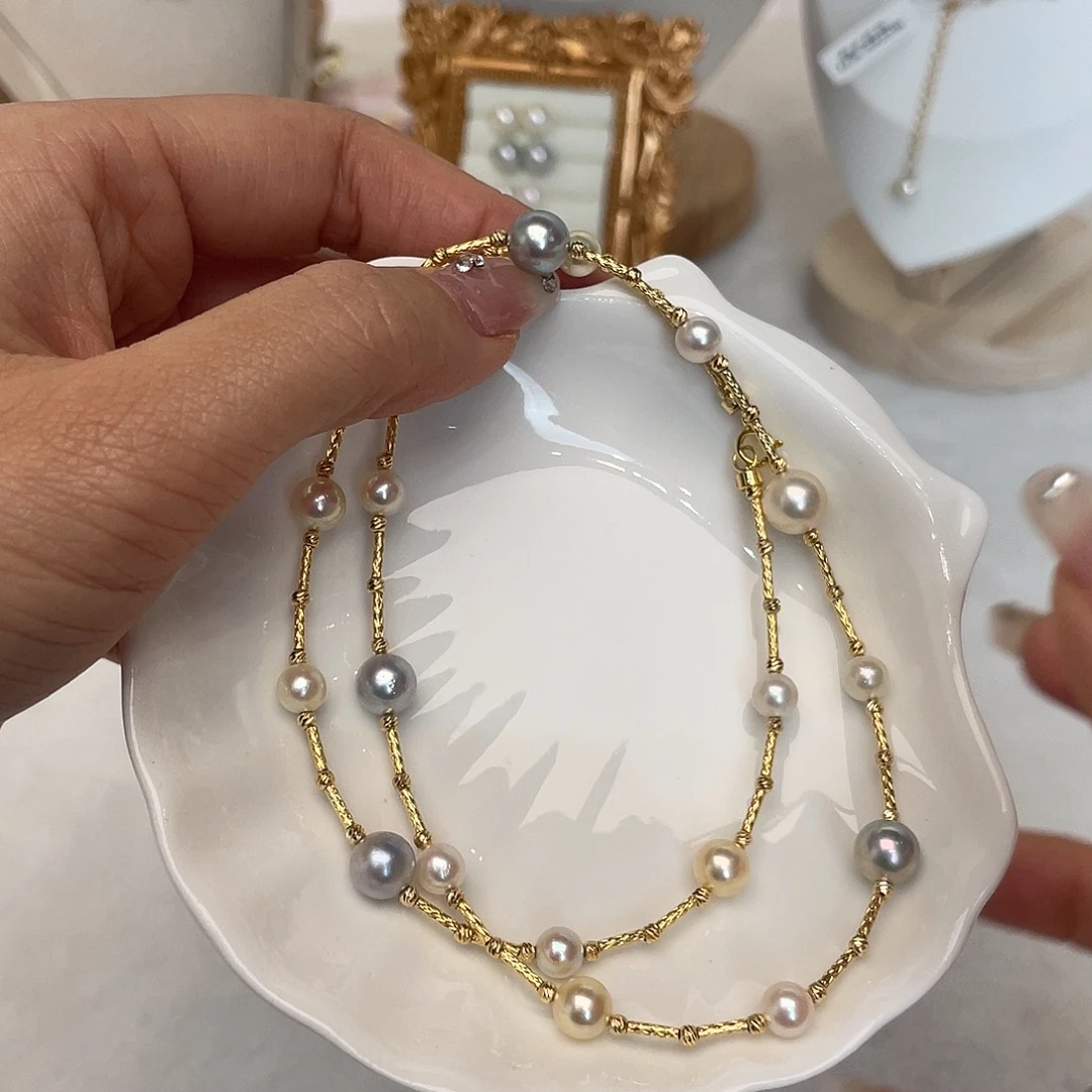 海水珍珠颈饰银S925镶嵌