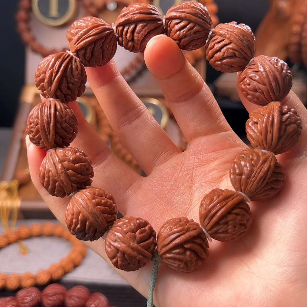 手串桃核21刺龙元宝