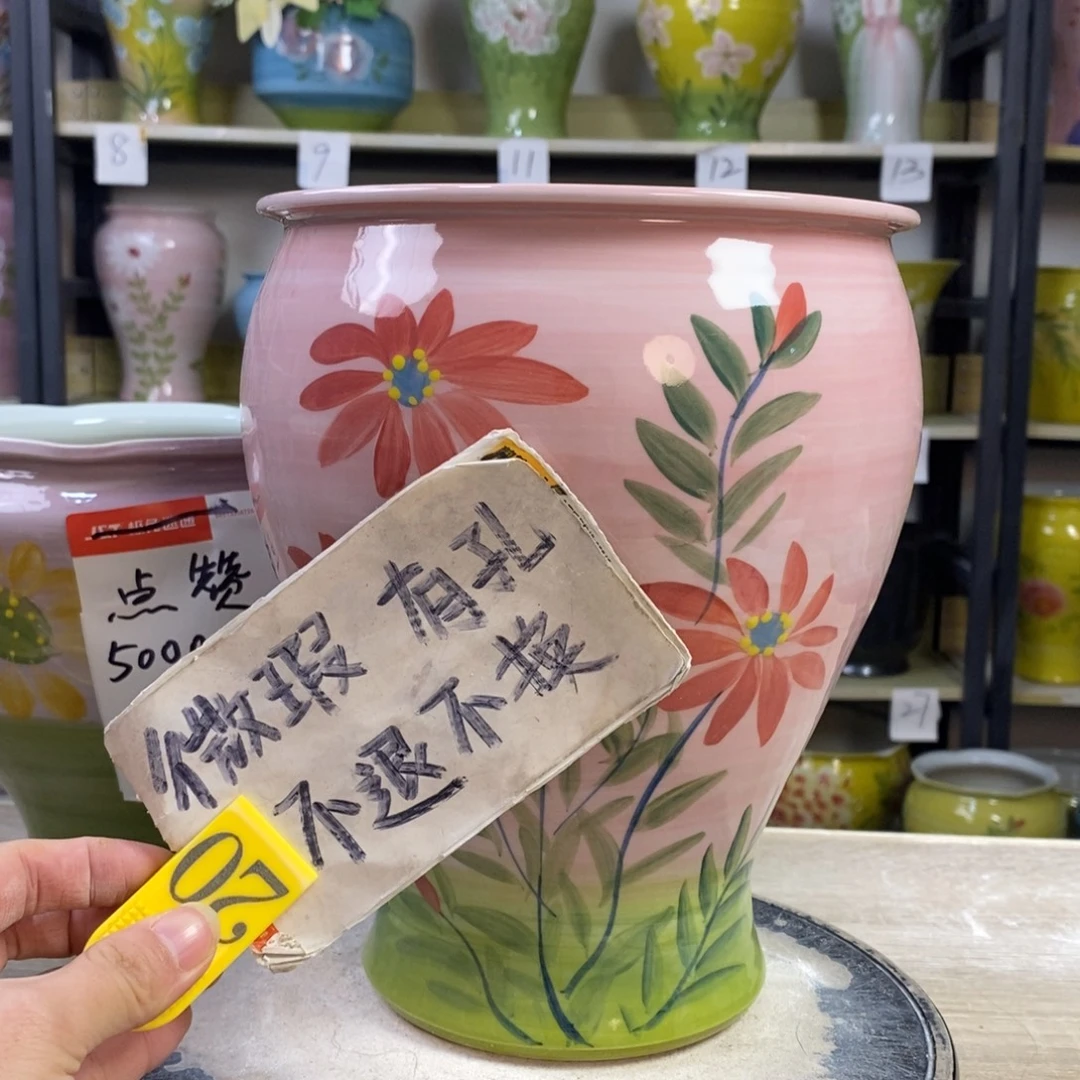 景德镇手工手绘陶瓷花盆