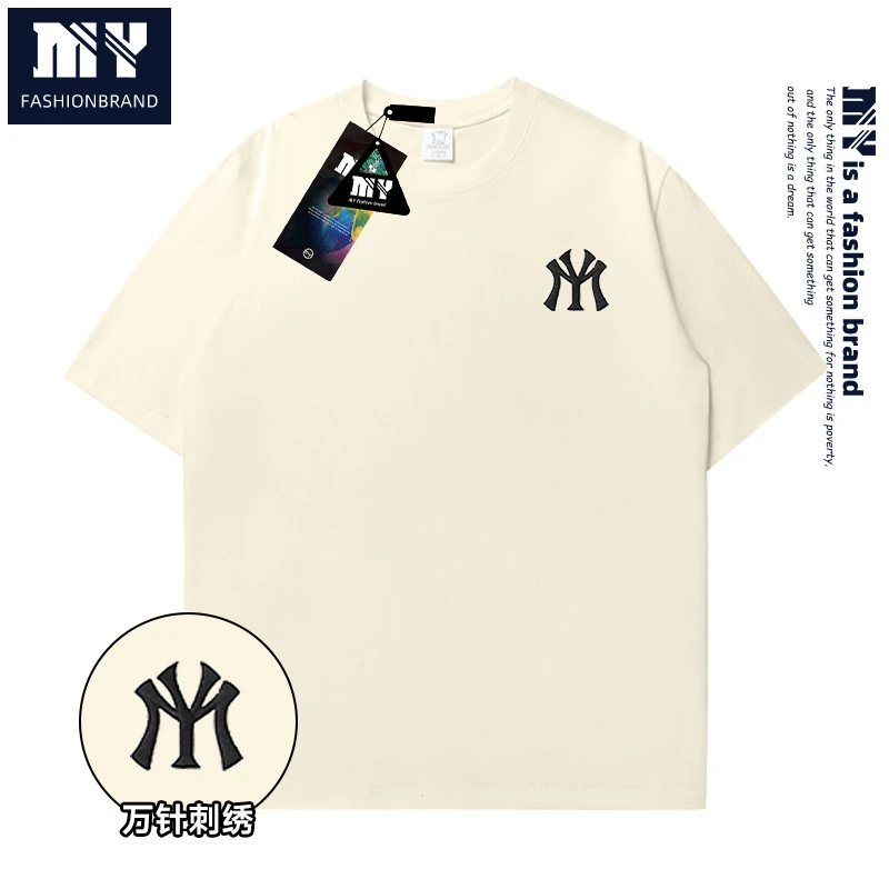 MY2025夏季潮牌男士百搭纯棉短袖潮流印花时尚休闲运动上衣