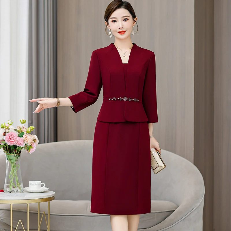 婚礼妈妈连衣裙女中长款旗袍婚宴礼服喜婆婆装敬酒高端洋气上档次