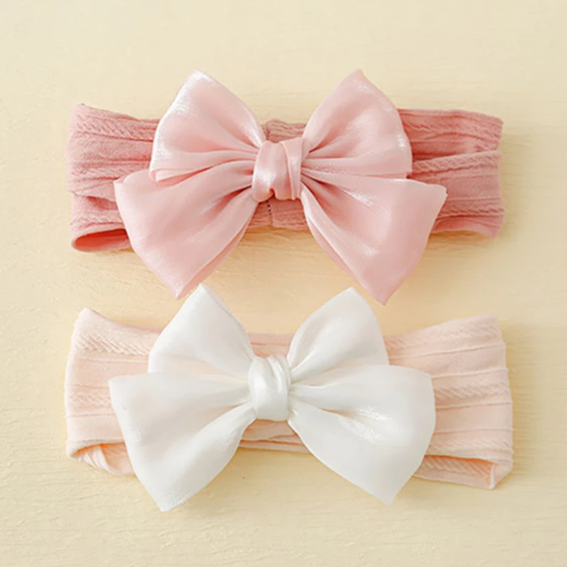 婴儿发带夏季薄款女宝宝蝴蝶结公主发饰0—6月初生新生儿护囟门帽