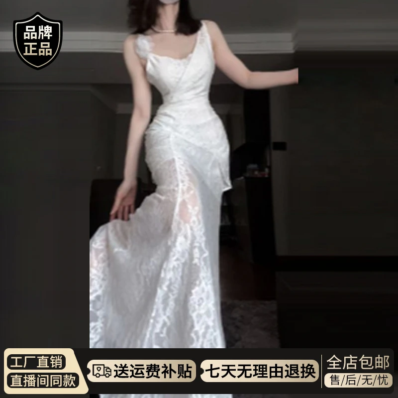 法式温柔风无袖背心连衣裙女夏季2026新款爆款设计感小众修身长裙