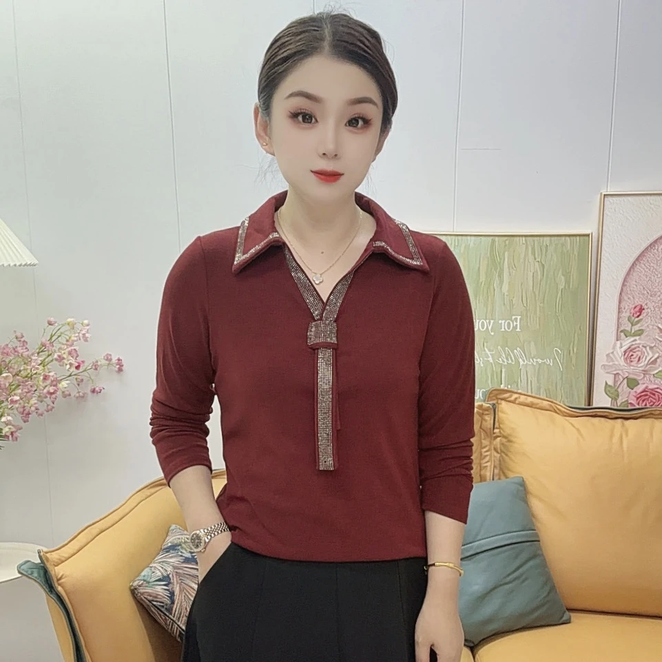 2025爆款秋季小衫长袖女装百搭气质修身上衣显瘦遮肉女内搭打底衫