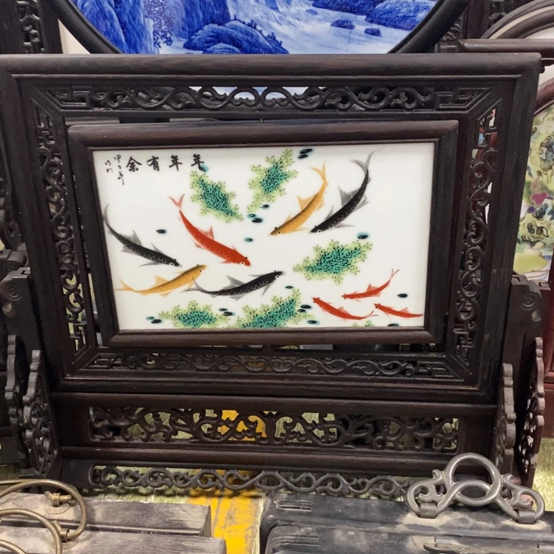 瓷片38*41 景德镇瓷板画柴窑烧制