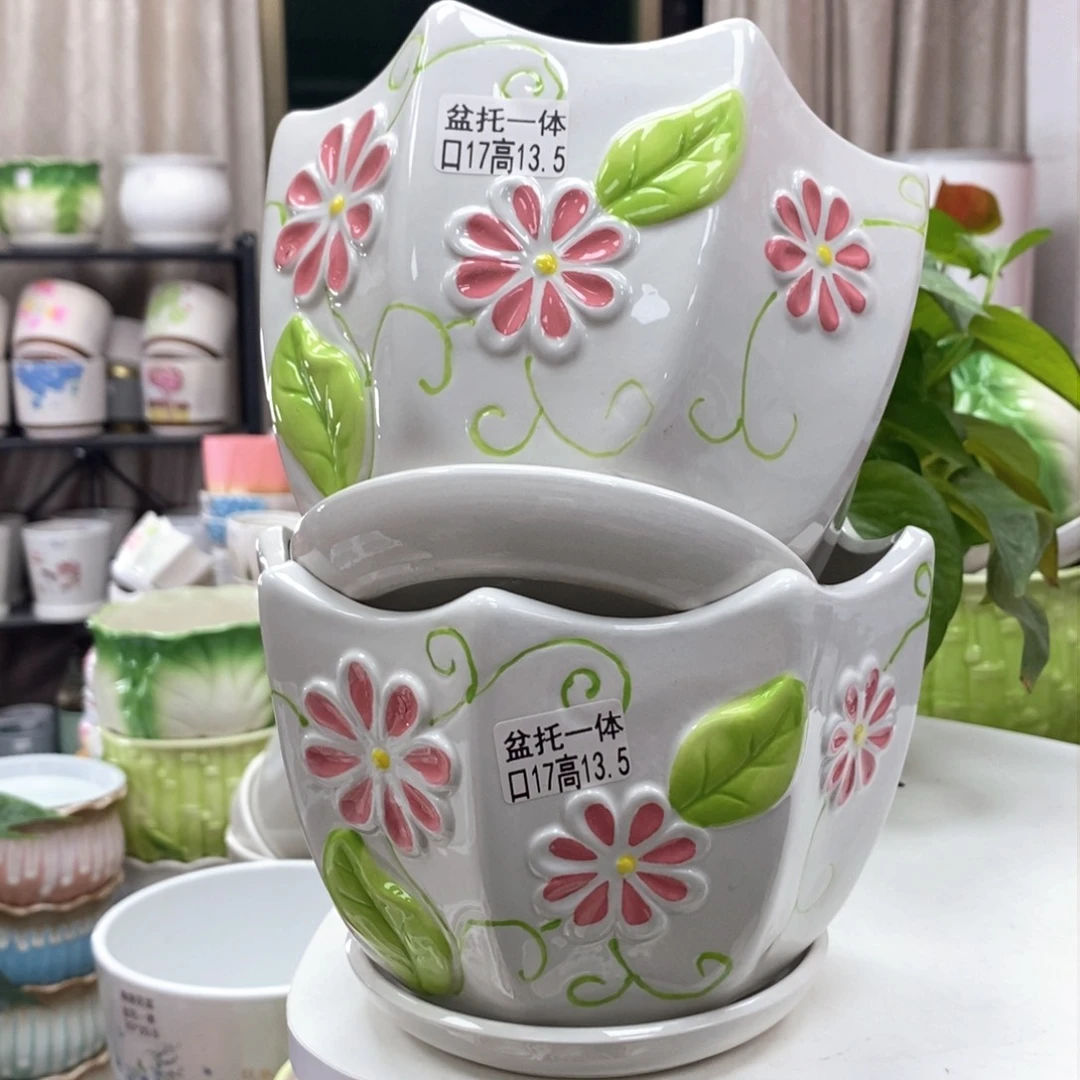 陶瓷@陶瓷花盆@@八角花盆