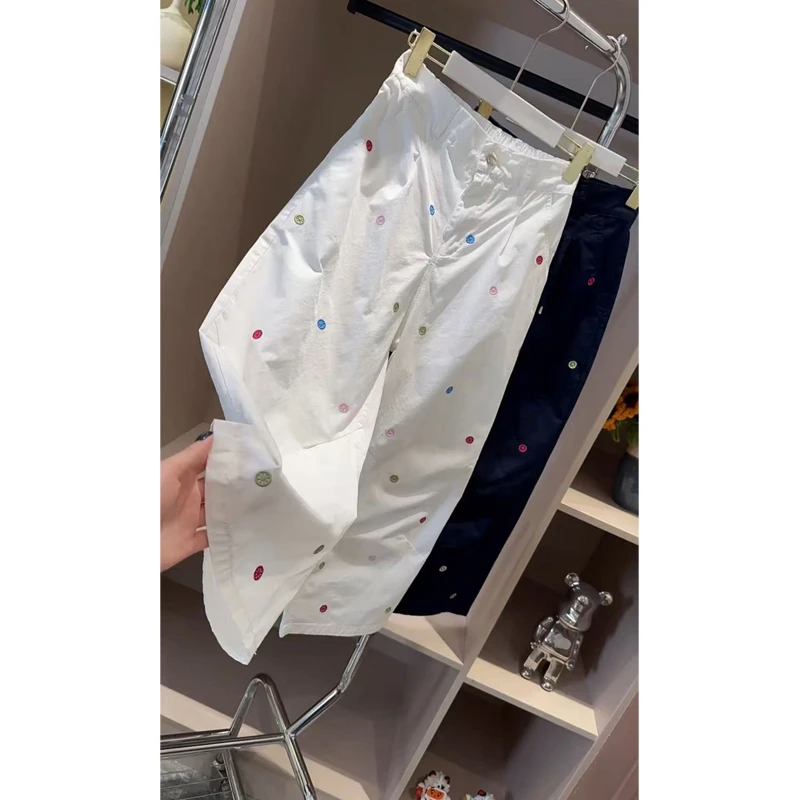 艾塔莉韩系简约百搭休闲裤女夏季新款梨型身材显瘦遮肉直筒阔腿裤