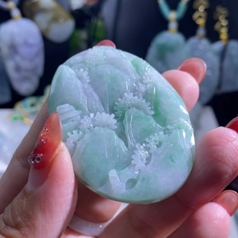 【闪购商品】颈饰未镶嵌翡翠山水