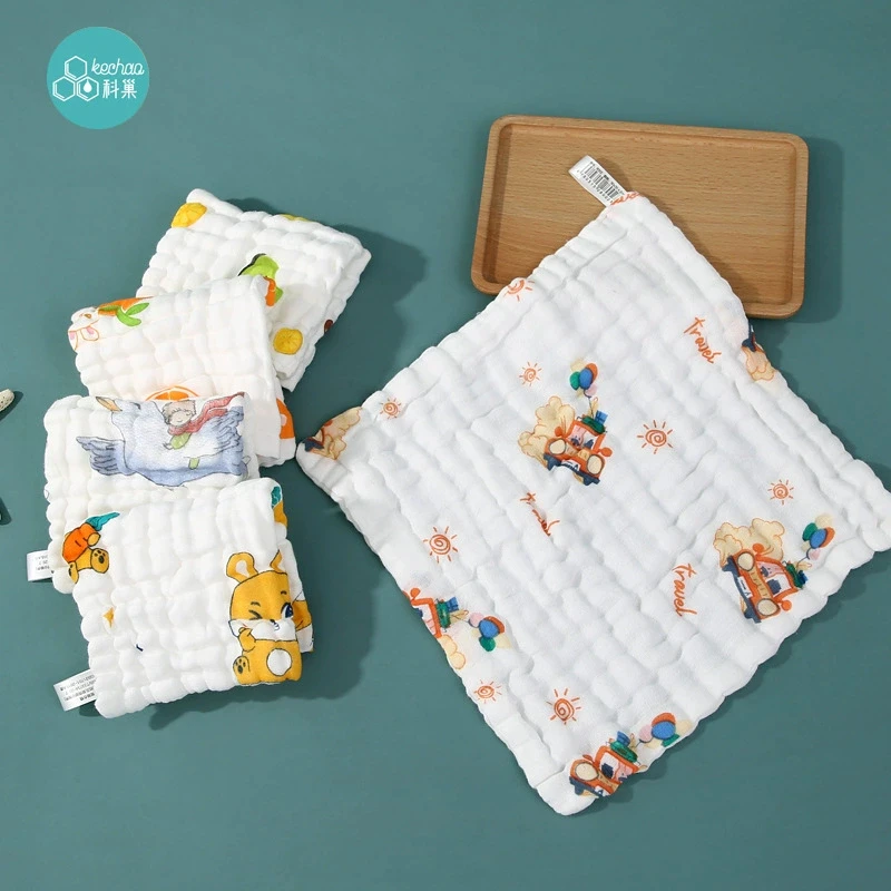 超软婴儿小方巾儿童毛巾纯棉纱布口水巾真六层高密