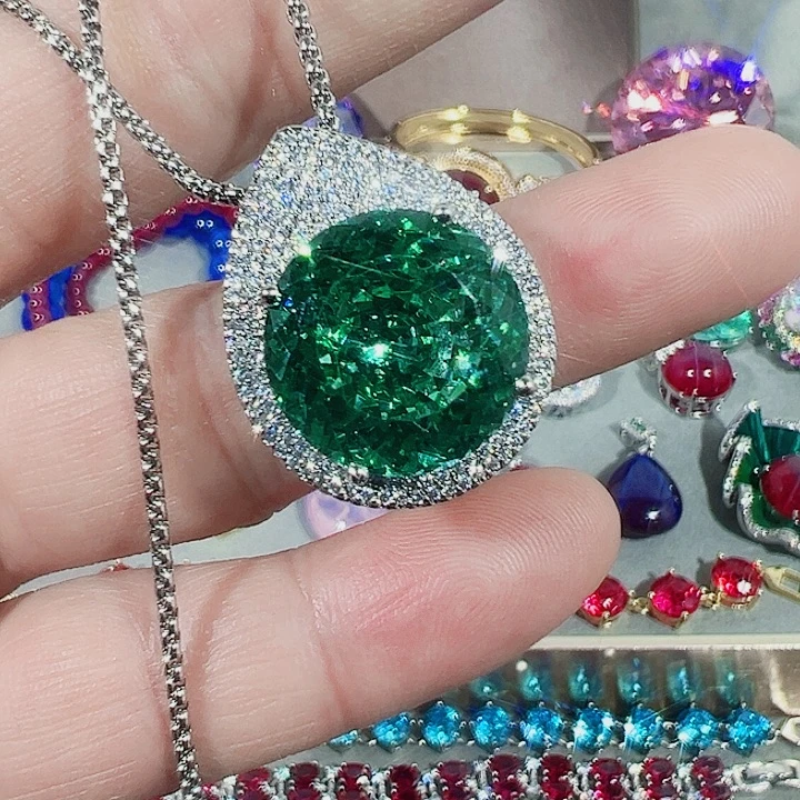 非金属红色蓝色吊坠戒指