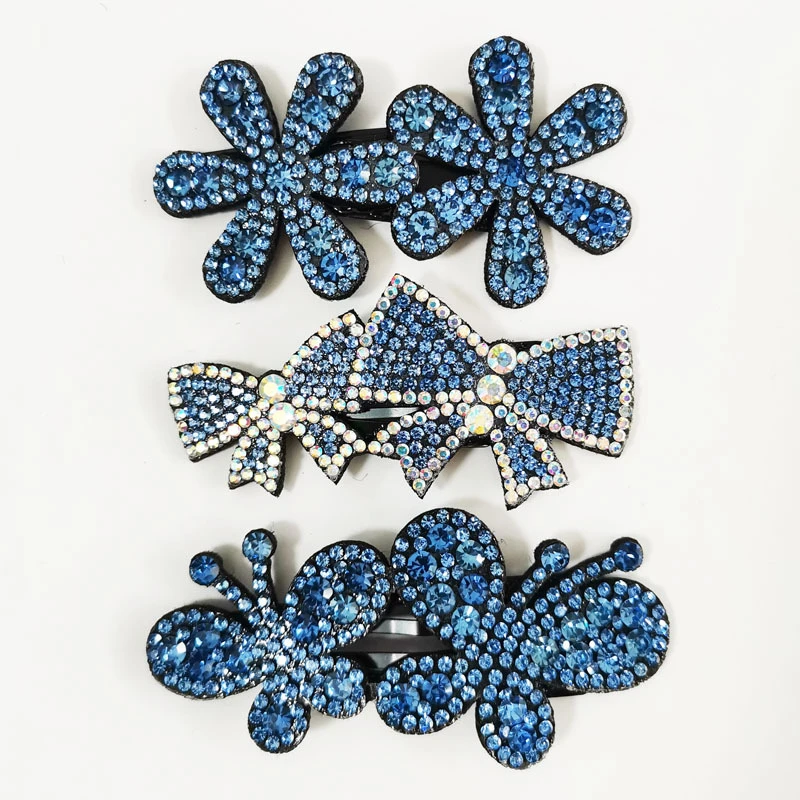 水钻发夹花朵气质bb头饰前额碎发刘海侧边发卡后脑勺夹子发饰