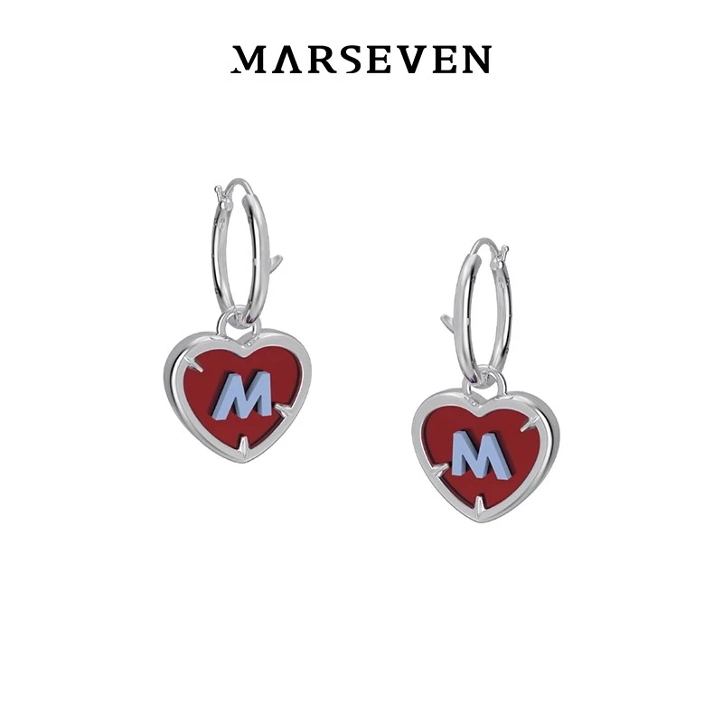 MARSEVEN 铜合金耳饰 心碎贩卖系列爱心耳环女夏季饰品原创设计