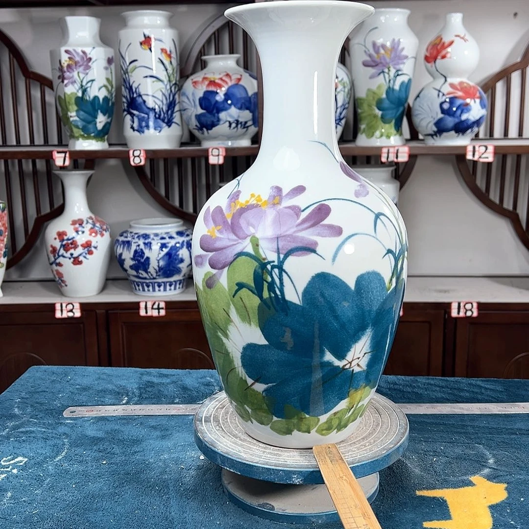 摆件景德镇陶瓷棒紫荷