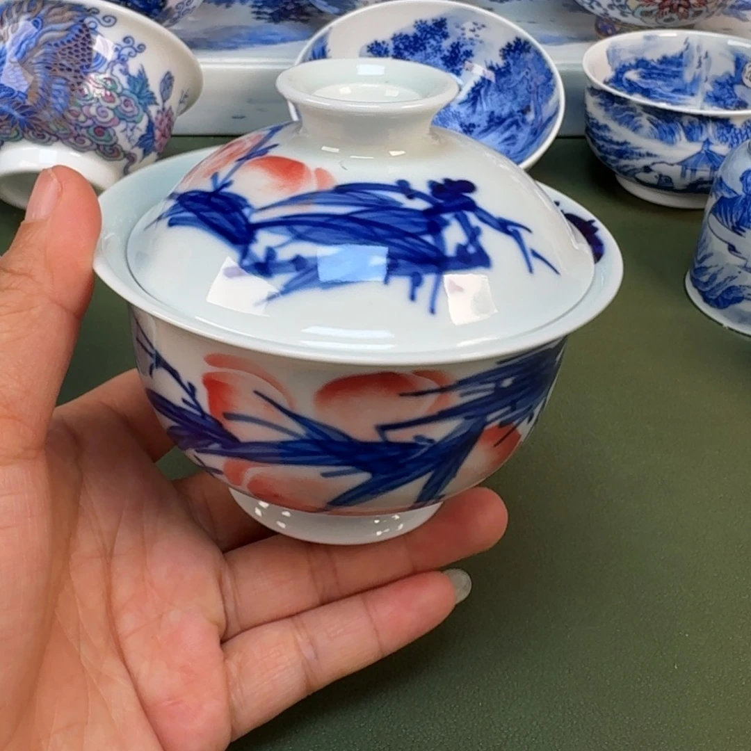 陶景德镇纯手绘茶具圆圆240