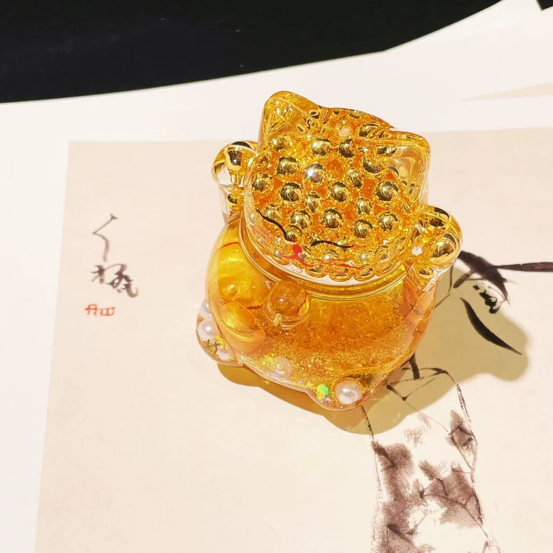 【云上雅岚】C14291-招财猫流体摆件-79x65mm-多样性发一件