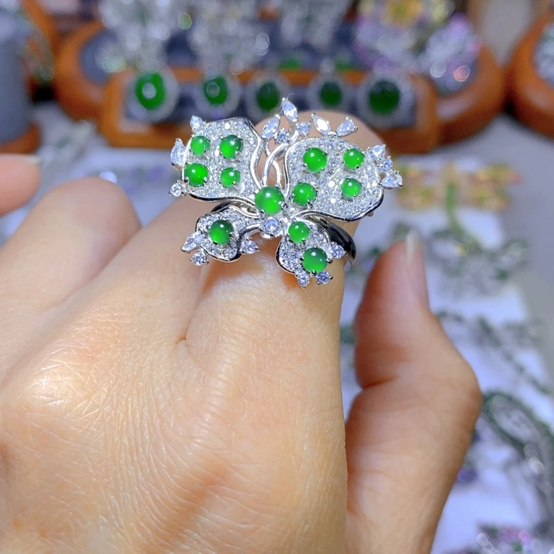 翡翠颈饰合金天然翡翠