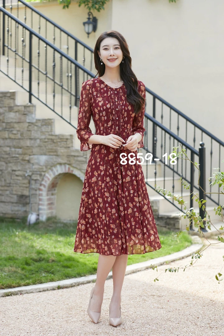 【二姐潮牌】品牌 台湾纱 连衣裙 8859-18