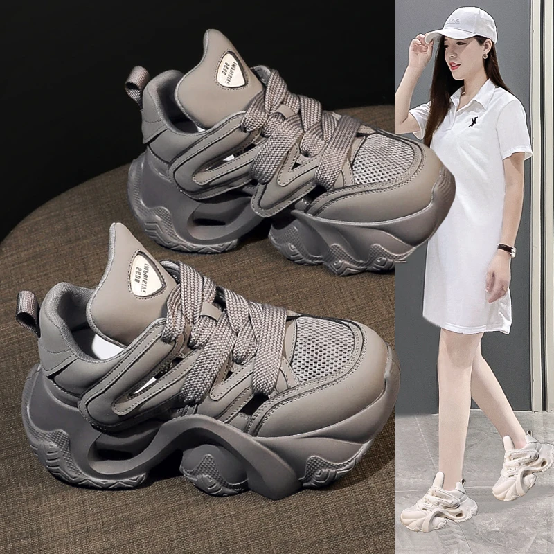 欧洲站透气老爹2025夏季新款爆款松糕鞋子女ins潮牌百搭